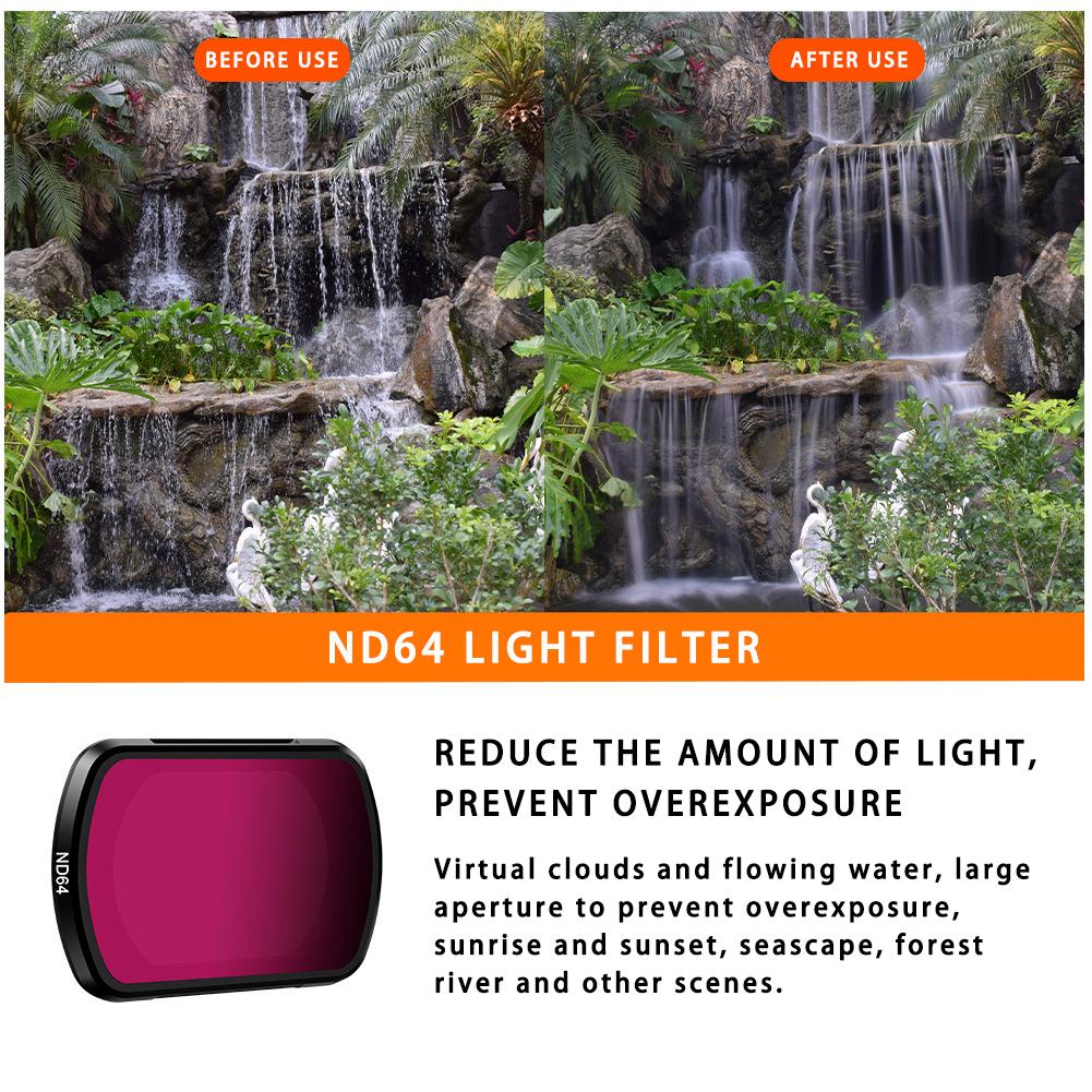 

Комплект магнитных фильтров для объектива, совместимый с аксессуарами для подвеса камеры DJI Osmo Pocket 3 - 6 шт. ND 8 16 32 64 UV Adjustable CPL