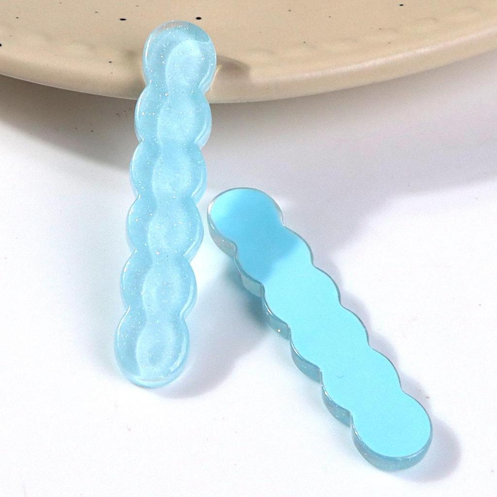Shiny Glitter Geometric Oval Hair Clips for Women