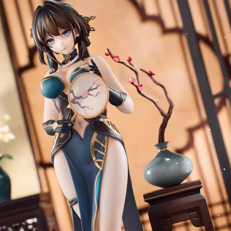 Miss Nangong Cherry Cheongsam figure, desktop chassis high-end national tide ornament, beautiful girl Ruan Meijing gives gifts