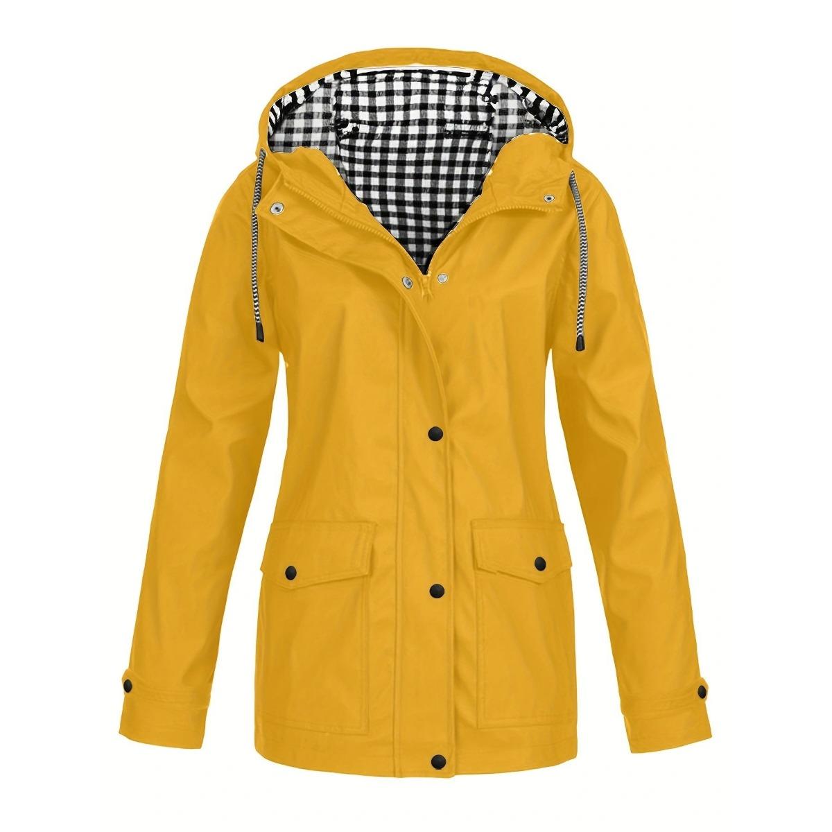 Autumn Winter 2-in-1 Plaid Hooded Waterproof Outdoor Hiking Jacket, 3-in-1 Detachable Waterproof Outdoor Mountaineering Coat S