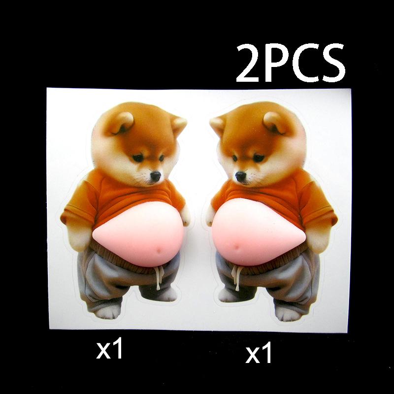 3D Shiba Inu Dog Belly Sticker – Cute Orange Apparel Shiba Inu Stickers, Kawaii Chubby Shiba Inu (Design),Silicone Self-Adhesive