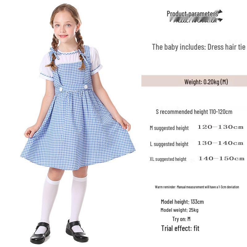 Children s Wizard of Oz Dorothy Costume - Medieval Maid Rural Photo Outfit XL