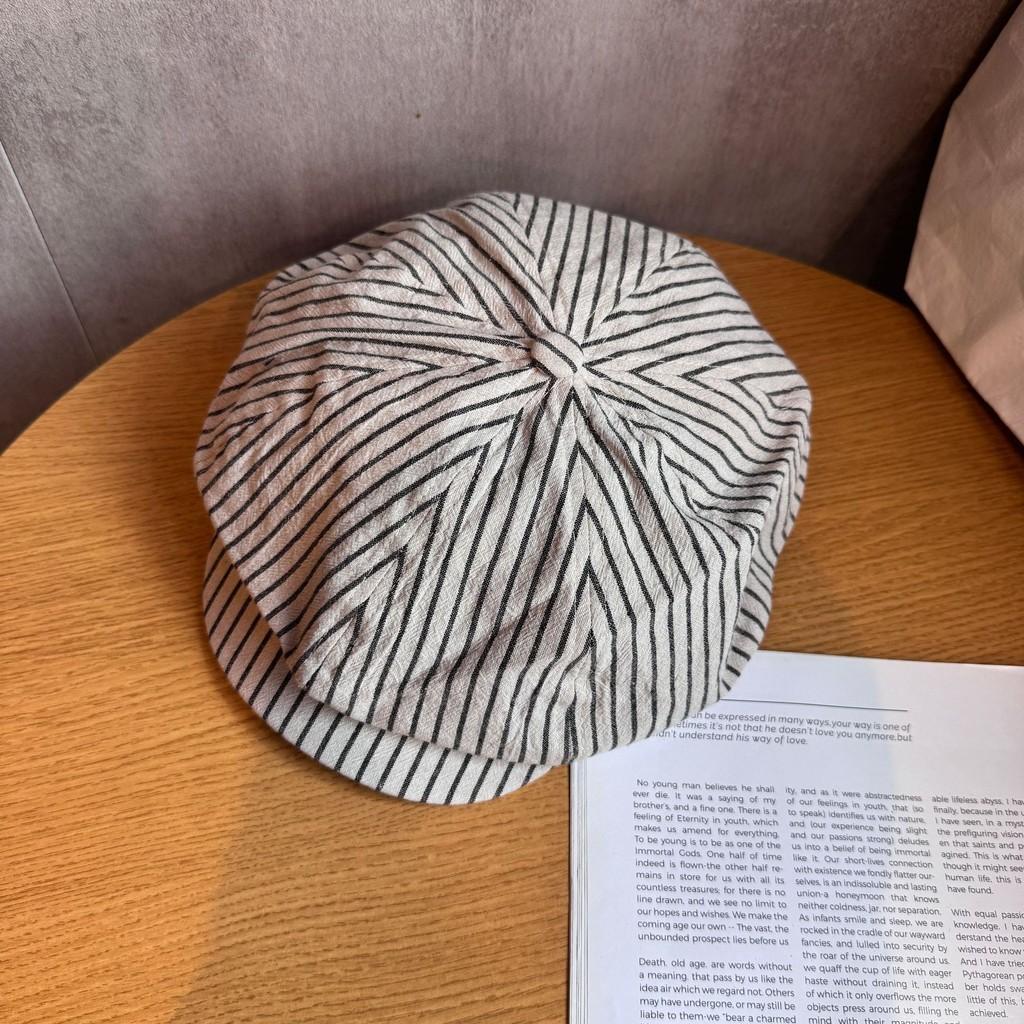 Color Solid Stripes Eight Panel Hat Breathability Women Casual Outfits Summer