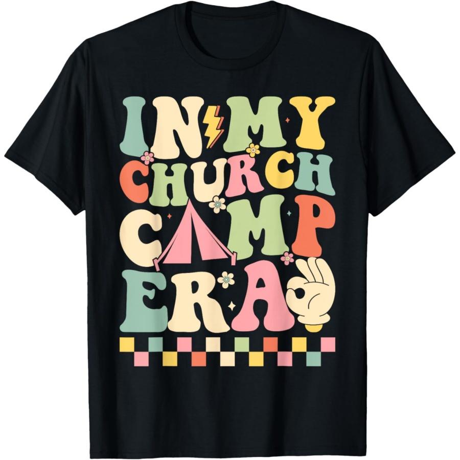 

Colorful Retro Church Camping Themed T-Shirt(1) XXXXXL чорний
