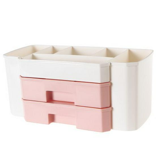 Influencer Cosmetics Dustproof Storage Box - Women's Desktop Drawer Organizer for Skincare and Dressing Table.