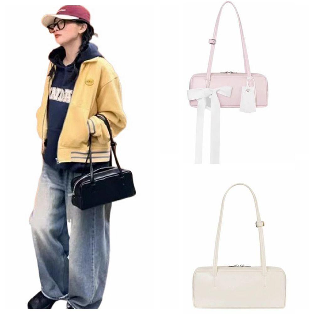 

Solid Color Handbags Retro Bolsas Trend Shoulder Bags Women