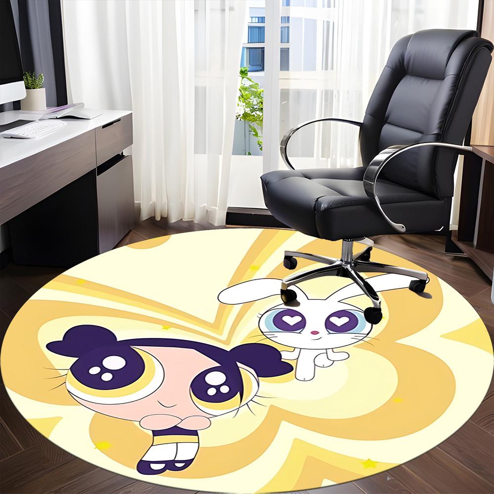 1pc Powerpuff Girls Office Round Area Rug, Under Office Chairs Bedroom Living Room Home Decor  A1022146