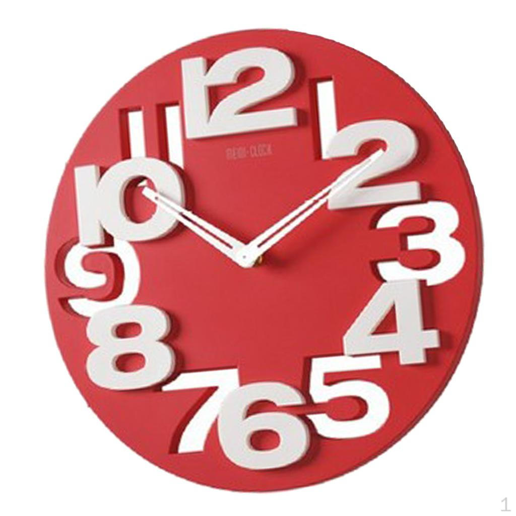 -Out Wall Clock Battery Operated Quartz Analog