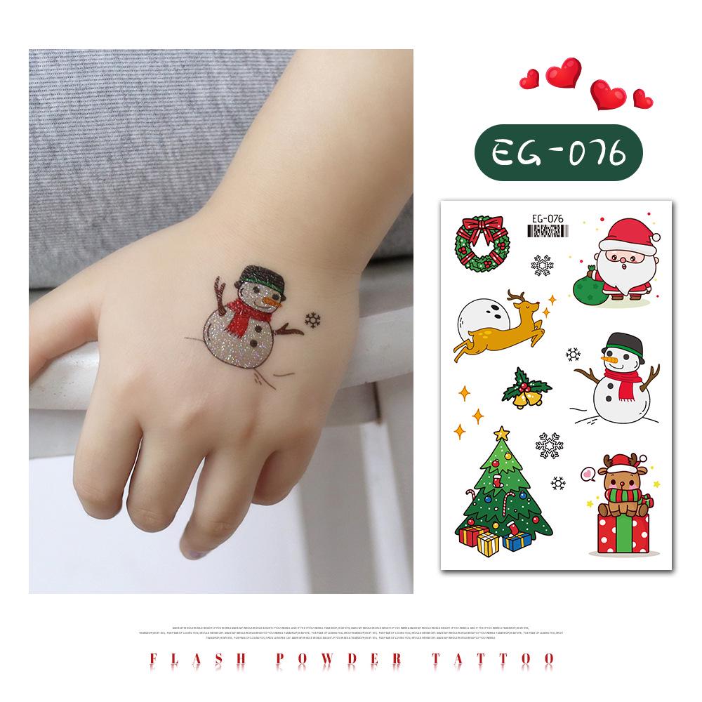 "Ruikalong Waterproof Christmas Snowflake Cartoon Glitter Tattoo Stickers for Kids"