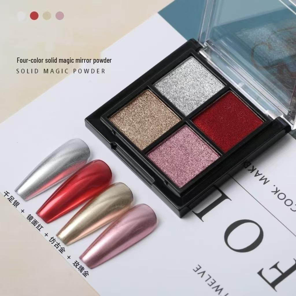 Aurora Metallic Mirror Nail Art Powder - Four-Color Mix