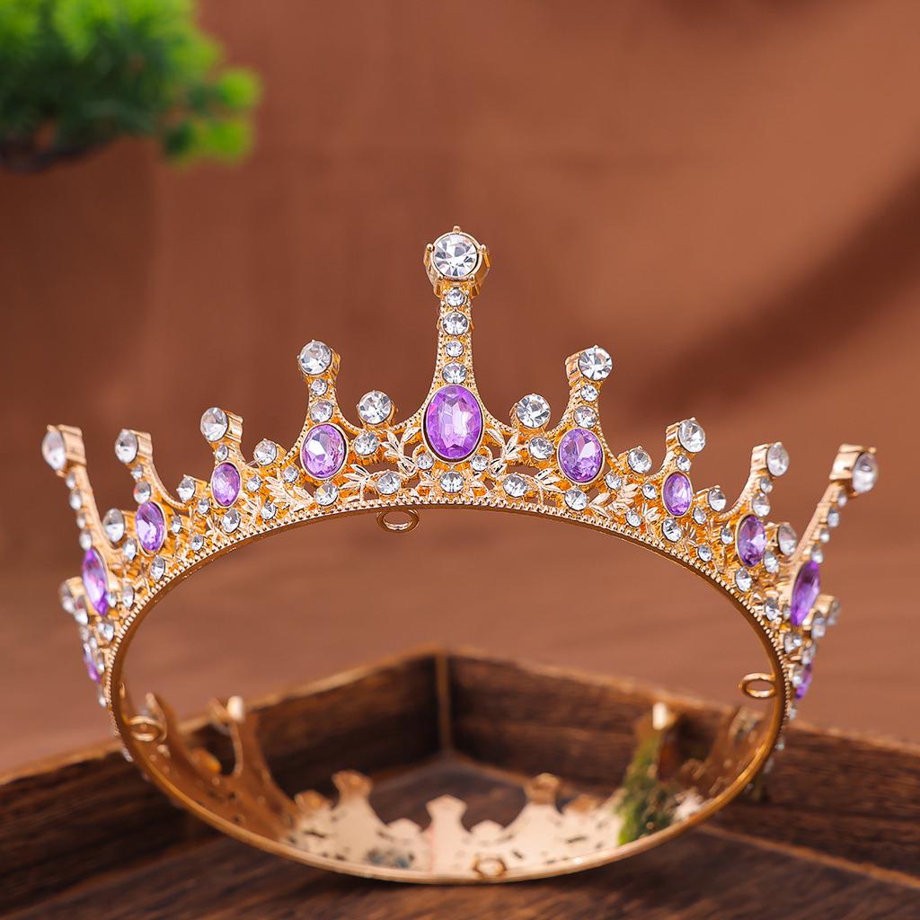 Der Braut Ganzer Kreis von Kronen Kopfschmuck Europäische und Amerikanische Strasskrone Haarschmuck Hochzeitskleid Geburtstag Haarband Accessoires