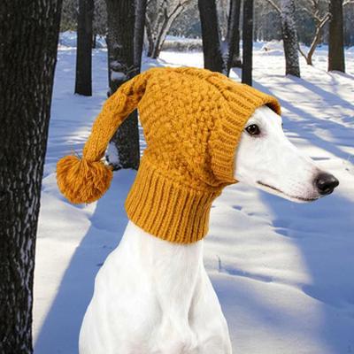 Hundehut Katze Haustierkostüm Kopfbedeckung Gestrickt für kaltes Wetter Herbst Welpenmütze Gehäkelter Snood Kopf