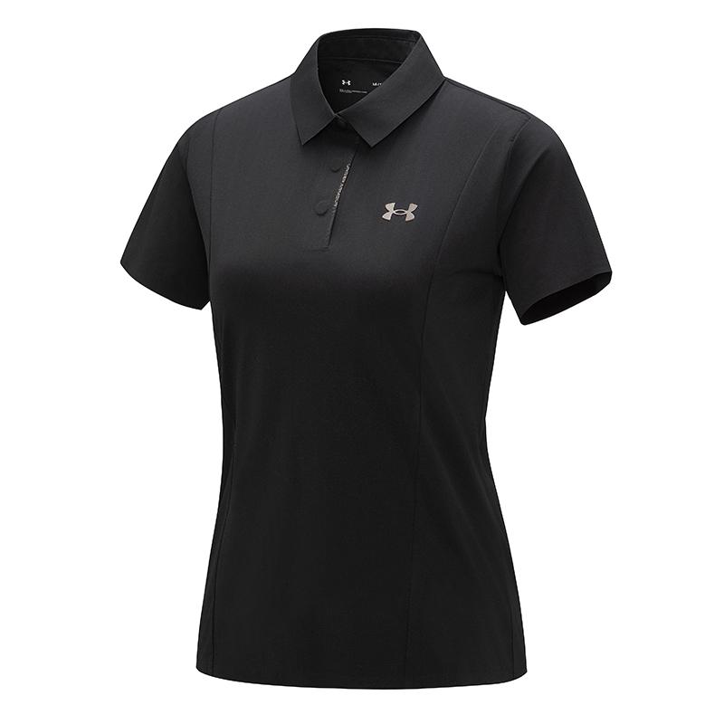 

Under Armour Casual Short Sleeve Polo Shirt Women tops Dark-Black 14323262-0033 XS