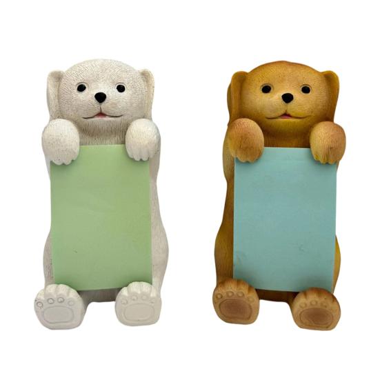 Dog Memo Pad Dispenser Resin Cute Dog Desktop Stick Note Holder for School Home Office Desk Accessories