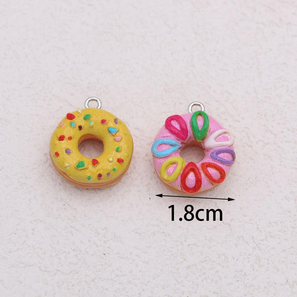 10Pcs Random Assorted Donut Resin Charms For Diy Jewelry Earrings Keychains And Dollhouse Accessories