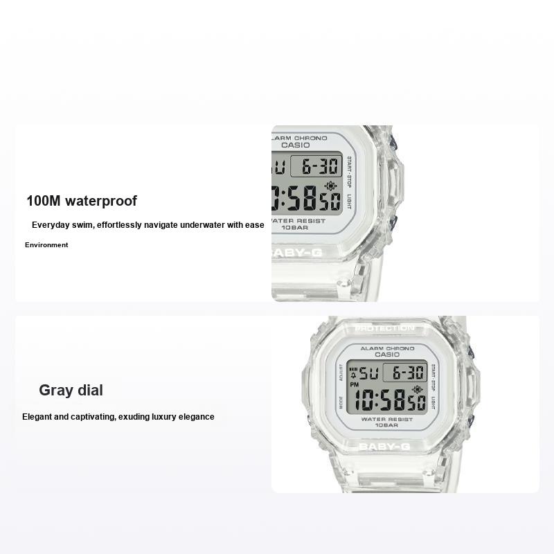 Casio Women's Gray Baby-G Waterproof 100M Quartz Movement Resin Strap Watch Unisex Watches Bgd-565Us-7Jf