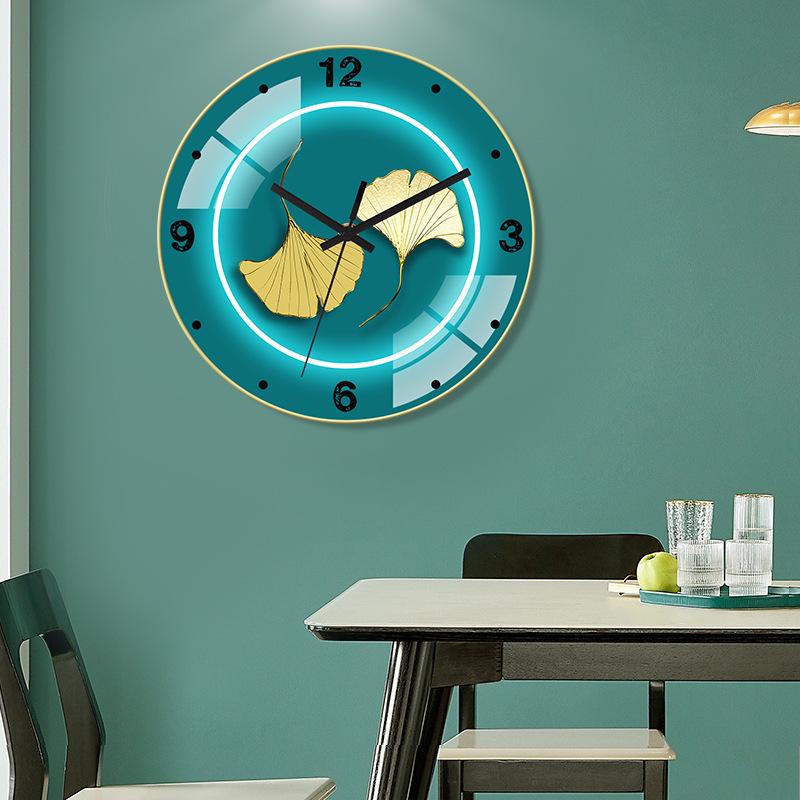 12/14-inch Simple Creative Silent Wall Clock Nordic Fashion Crystal Porcelain Clock Home Living Room Wall-mounted Glass Clock