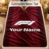 Flannel BlanketF1 Custom Name Text Personalized Soft Warm Throw Blanket Home Decor Gift