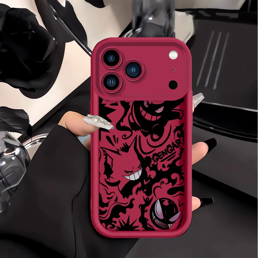 

Funny Pokemon Gengar Phone Cover Case for Apple iPhone 17 Pro Max 16 XR 13 Mini 11 Air 16e 14 Plus 15 12 XS iPhone 13 Pro Max