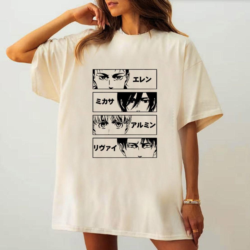 Attack on Titan t shirt teen Classic Pop Culture Pastel 80s t shirt Colorful Pop Culture Grunge 2000s kawaii Punk S