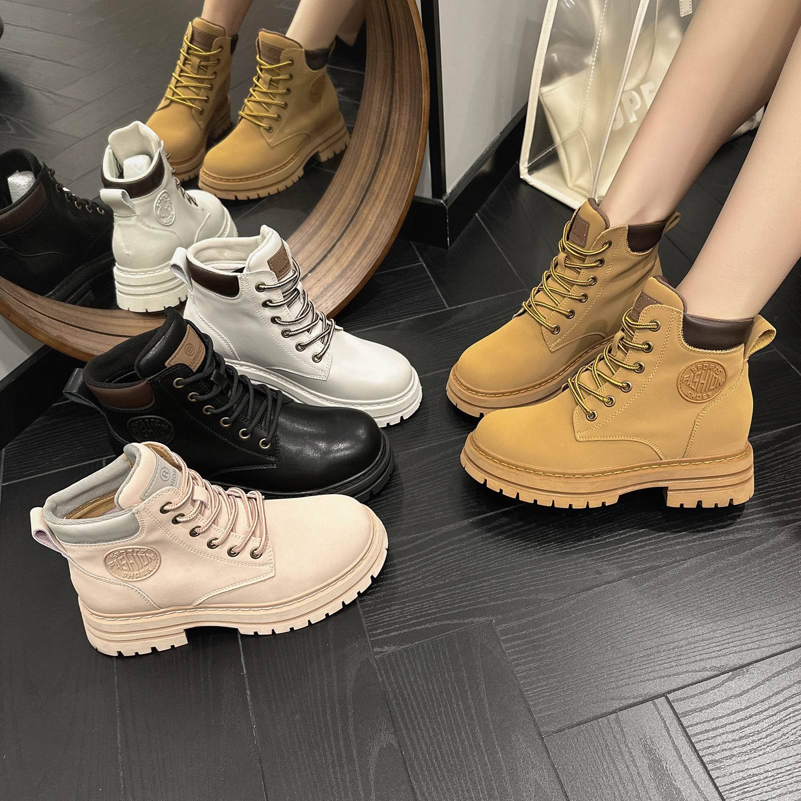 Новые туфли для женщин. Классические ботинки из натуральной кожи. Желтые ботильоны — фото 4