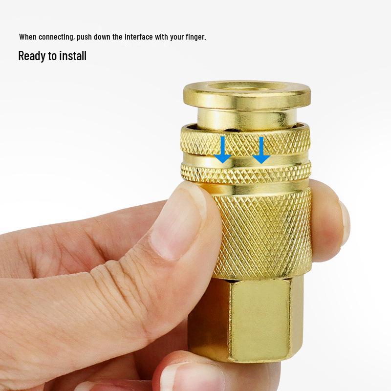 Five-Piece 1/4 NPT Female Quick Connect Air Hose Connector Set for Air Compressors