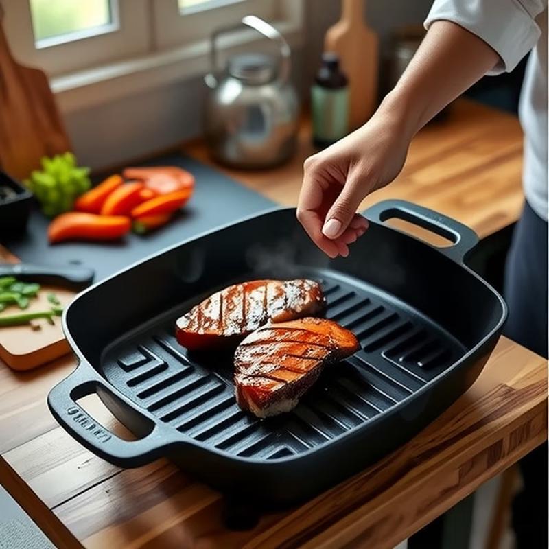 Lilang Thickened Cast Iron Square Grill Pan