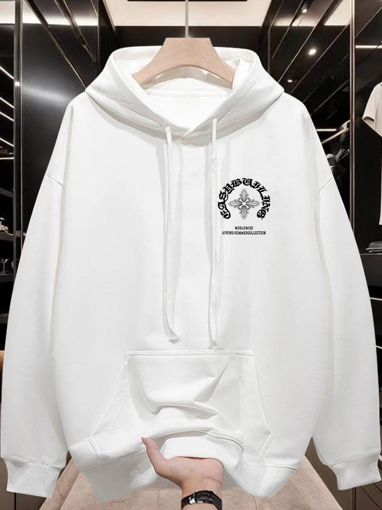 New Trendy Brand Hoodie for Men 2025 New Spring and Autumn Thin Style Loose Hooded Casual Plush American Rascal Handsome Men's C