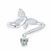 New Novel Butterfly Opening Ring Female Dainty Delicate Finger Jewelry with Bright Zirconia Graceful Everyday Accessories