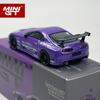 QEZT6 MINIGT 1:64 Toyota Supra A80 Top Secret GT-300 Top Secret Purple MGT Alloy Car Model 1067
