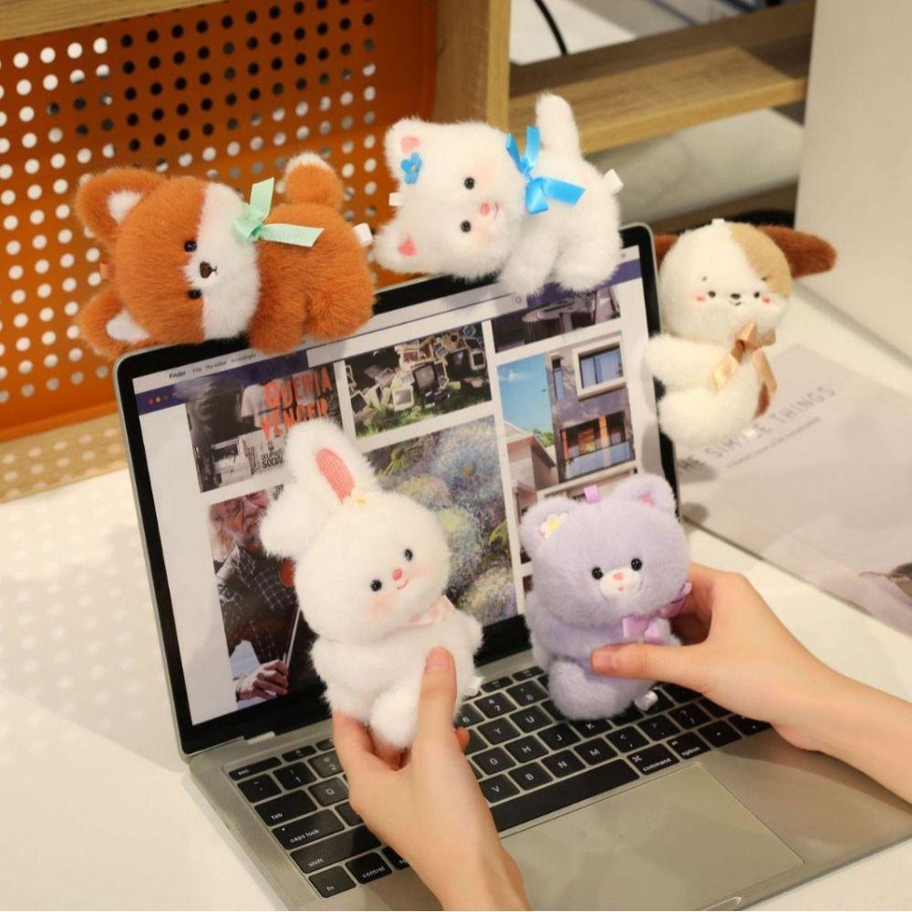 PP Cotton Computer Decorative Dolls Hug Shape Plush Doll Computer Clip  New Year