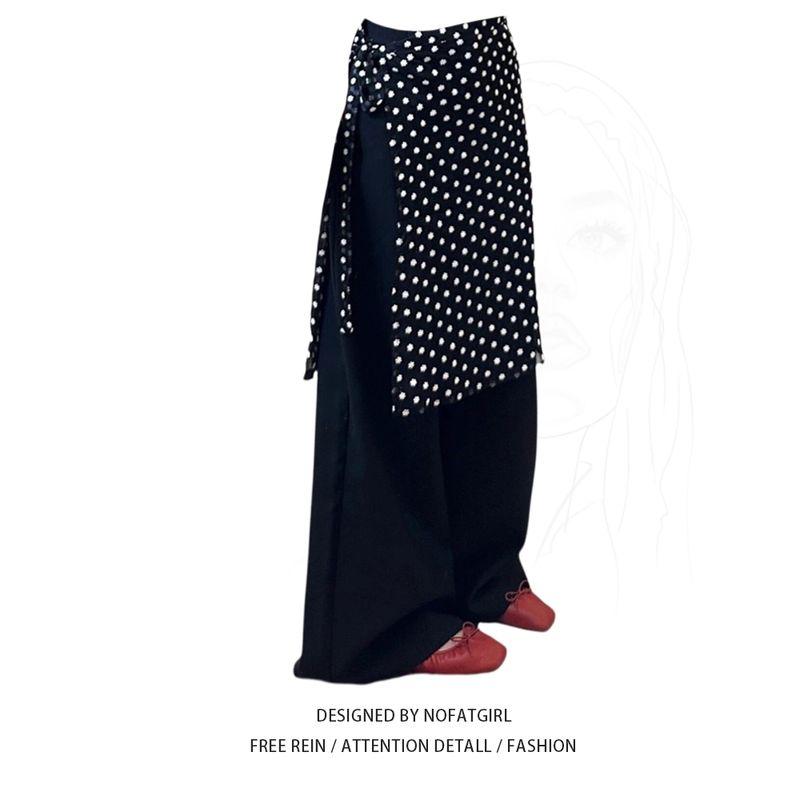 

Plus Size Plus Size Ladies Korean Style Bandage Dress Floral Skirt Women s 2025 Spring/Summer New Design Sense One-Piece Fart Curtain Apron Polka Dot Fart Curtain M
