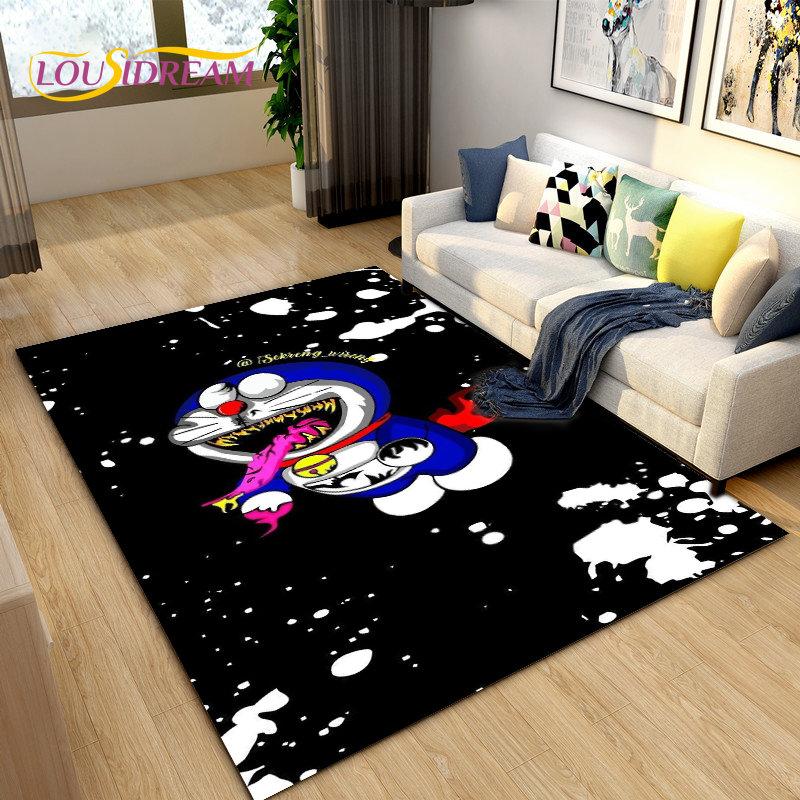 Doraemon Japanese Anime Cartoon Area Rug,Carpet Rug for Living Room Bedroom Sofa Doormat Decoration, Kid Play Non-slip Floor Mat