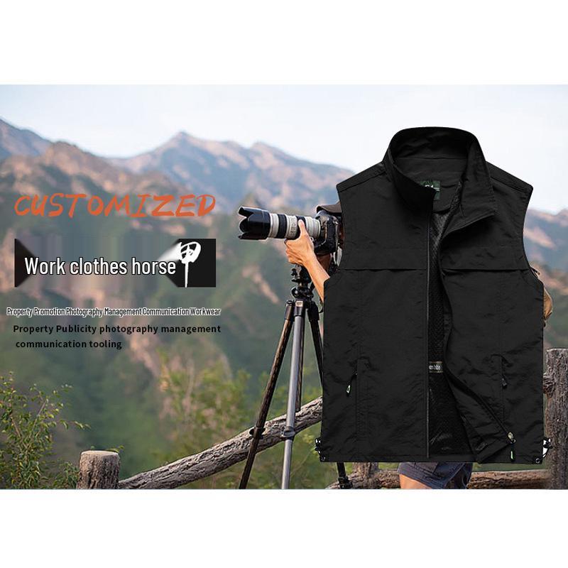 Men's Lightweight Outdoor Photography & Fishing Vest for Middle-Aged & Elderly - Spring/Autumn/Summer Wear