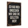 I Looked Around We Are the Coolest Here Vintage Iron Sign Rustic Black with White Distressed Lettering Home Decor