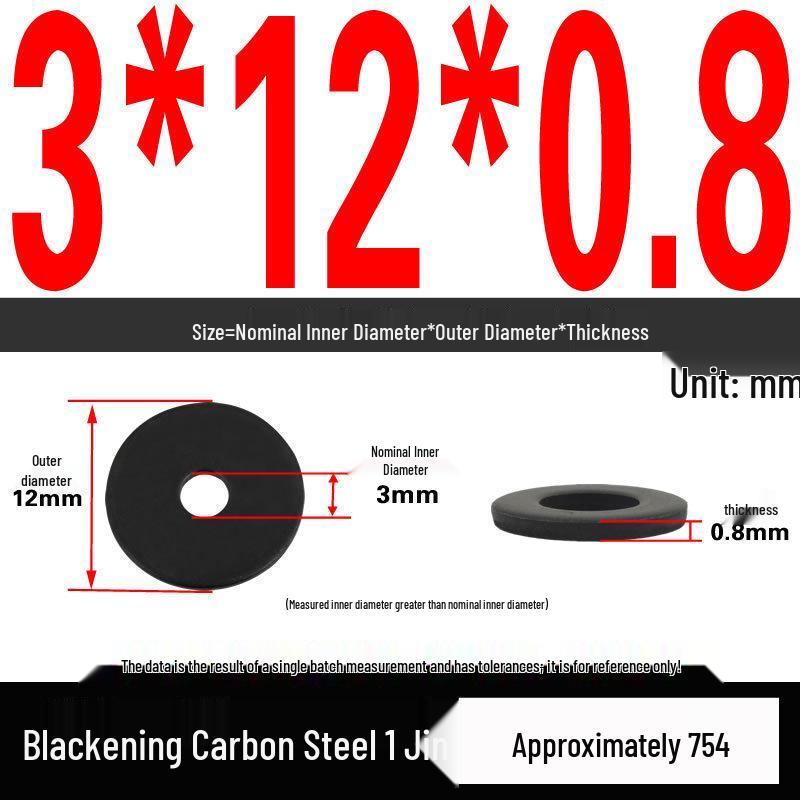 Blackened Thickened Oversized Metal Washer