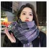 1116 Christmas Atmosphere New Year's Red Plaid Scarf Women's Winter Versatile Thickened Senior Sense Students Keep Warm