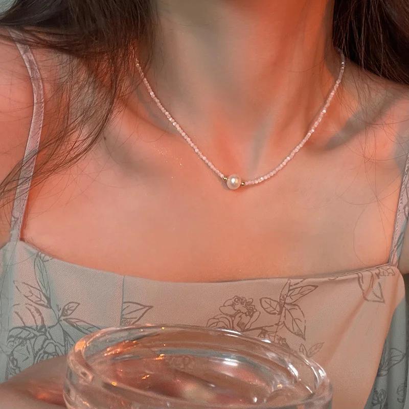 Women Natural Freshwater Pearl White Shell Strand Choker Necklace Elegant Wedding Party Gift Jewelry