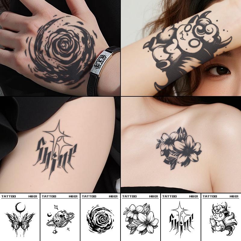 Cross-Border Fashion Herbal Tattoo Sticker - Waterproof, Long-lasting, Cool Designs for Hand and Shoulder