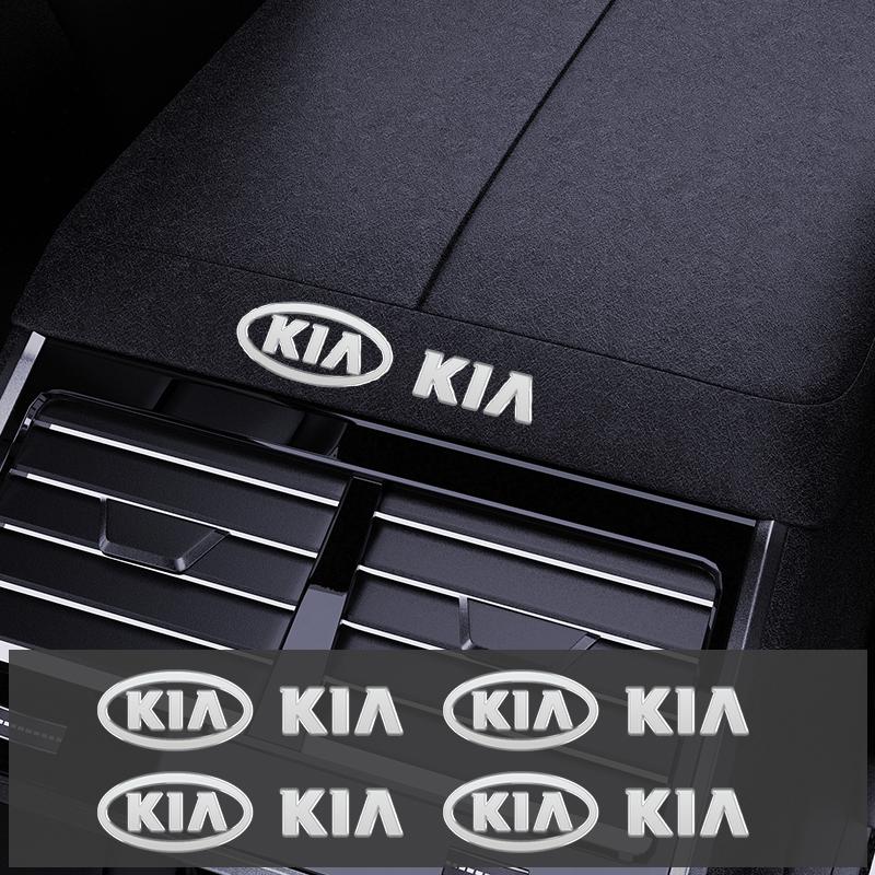 POZP2 4/10pcs 3D Metal Car Interior Dekoration Stickers Badges Auto Styling For Kia Picanto Rio Ceed Sportage K5 Cerato Sorento Soul
