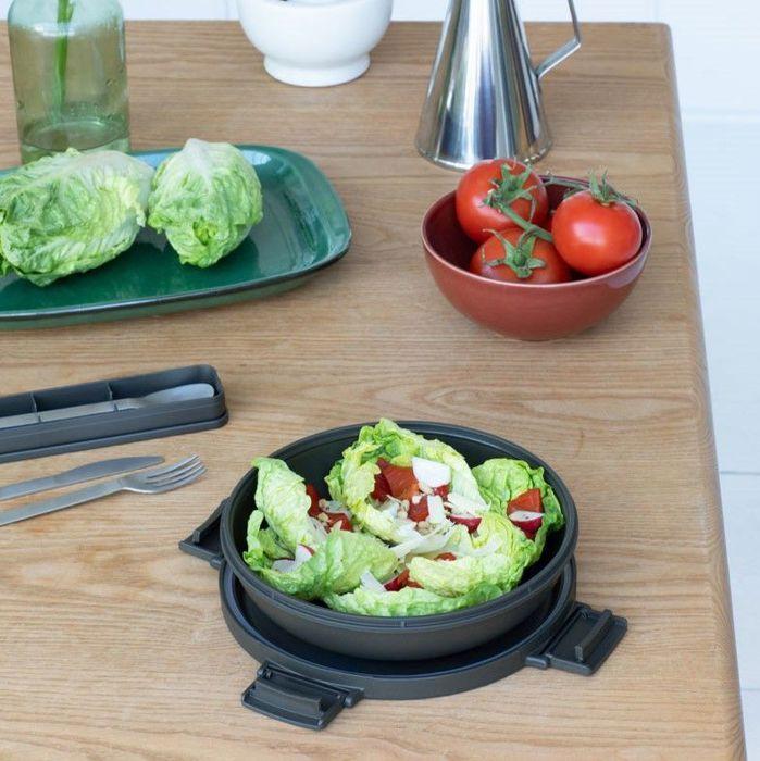 Brabantia make&amp;take lunch box portavivande rotondo 1l dark grey