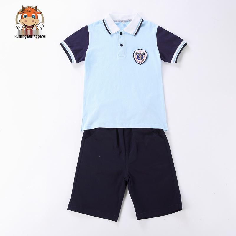 Children's Cotton Short Sleeve School Sports Uniform Set - Summer Edition