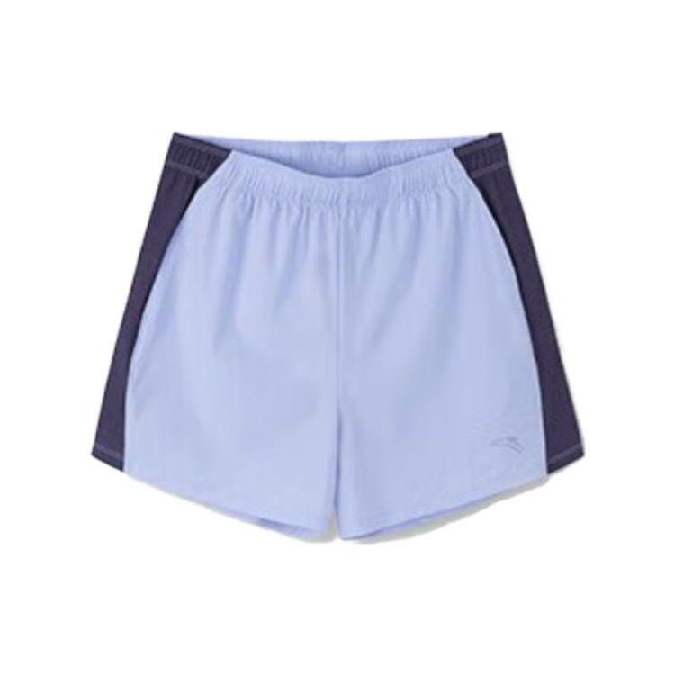 

Anta Running Series Solid Color Logo Elastic Waist Five-Point Sports Shorts Women shorts Clear-Frost-Purple 162325506-1 XL