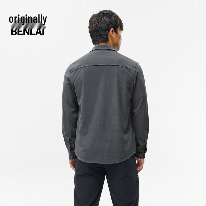 Benlai Men's 2025 Autumn Plaid Cool-Touch Long-Sleeve Commuter Shirt