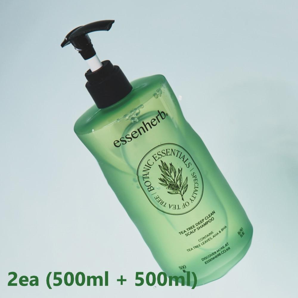 essenherb Tiefenreinigungs-Kopfhautshampoo, 500 ml, Teebaum (Vegan)