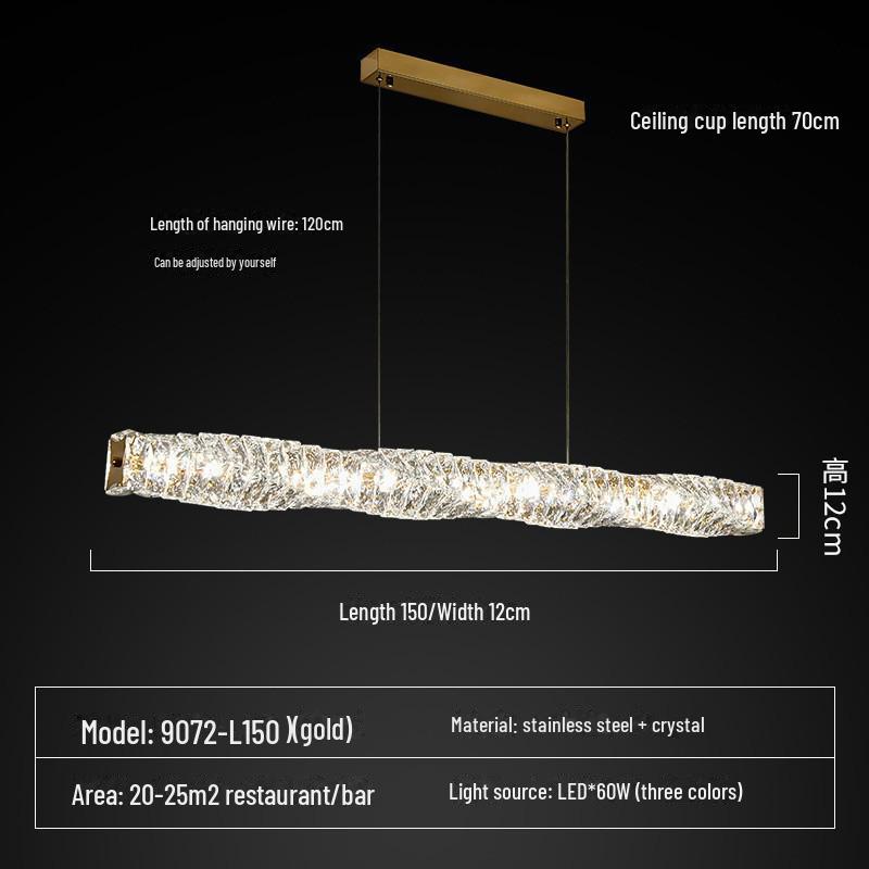 Modern Crystal Chandelier: Sleek Light for Dining Room Table or Bar