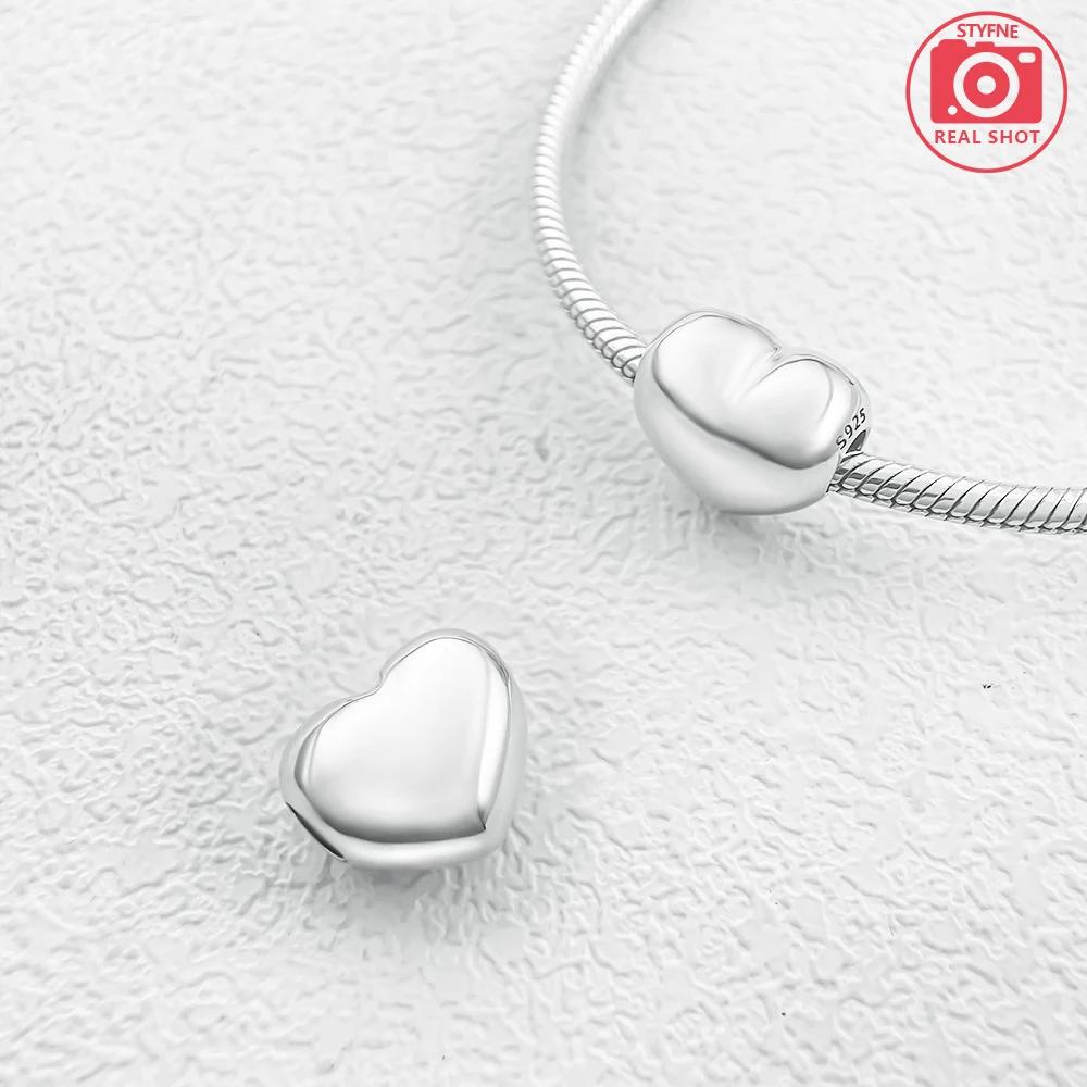 Silver S925 Heart Series Charm Gold Love Star Beads Double Dangle Charm Be Love Heart Charm for Women Diy Jewelry Gifts