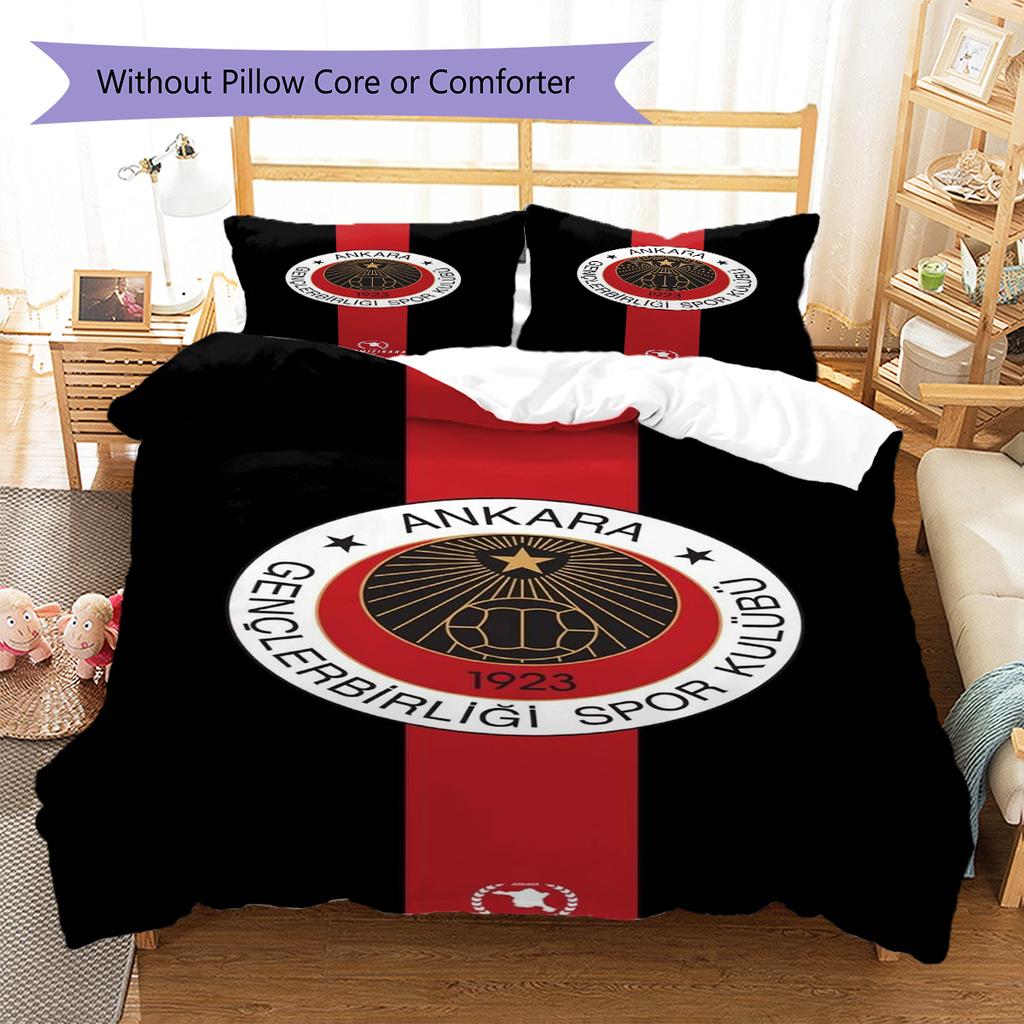 Gençlerbirliği Pattern Bedding Set Quilt Cover Pillowcase Home Decor Gift (1 * Duvet Cover + 2 * Pillowcase, Without Core)