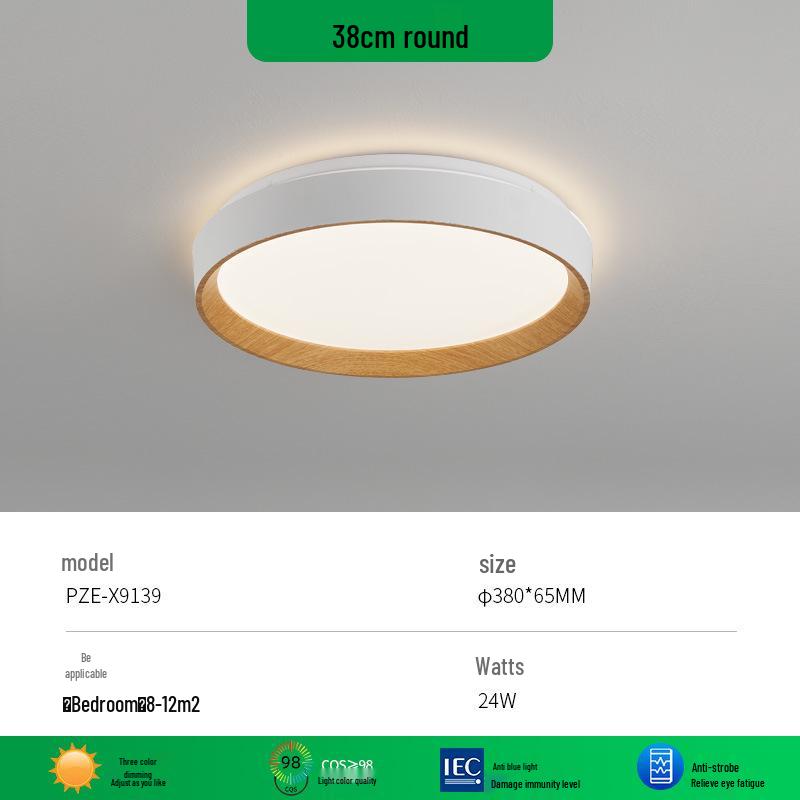 Nordic Japanese Style Round LED Ceiling Lamp for Bedroom - Eye Protection and Home Decor Lighting