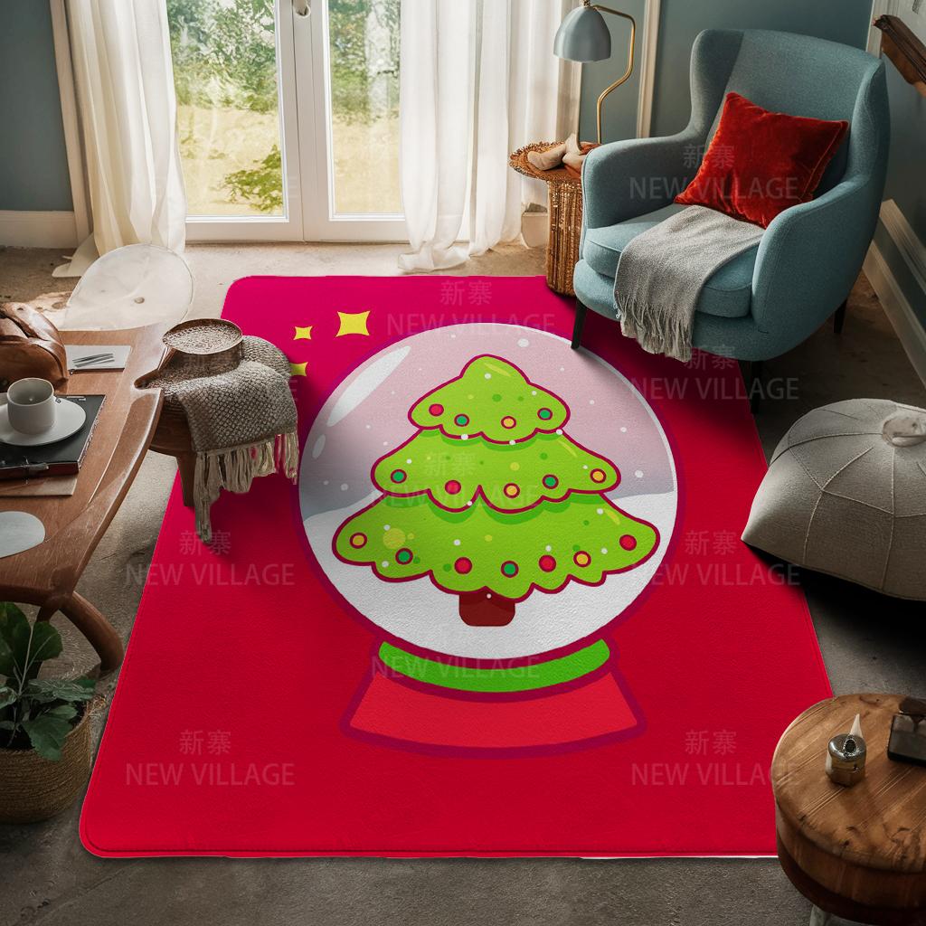 House Entrance Carpet Home Door Mat Living Room Bath Foot Bathroom Non-slip Water Absorption Rugs Bath Merry Christmas Winter